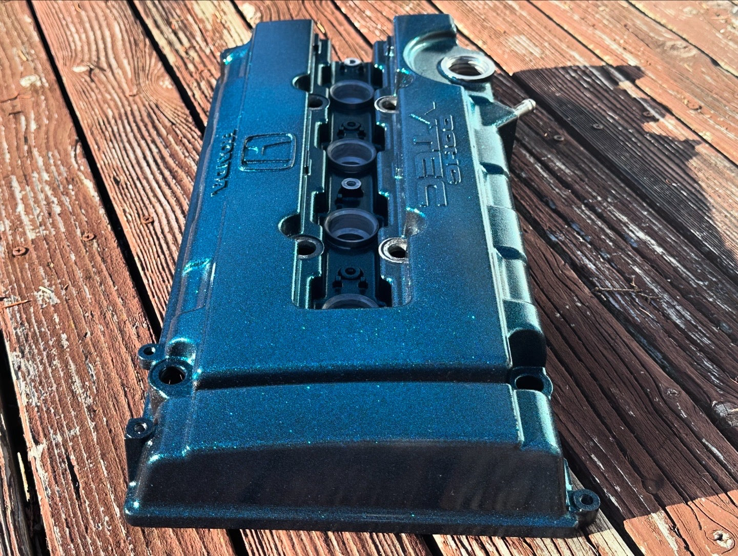 Honda / Acura B Series VTEC Valve Cover in Teal Green Flake