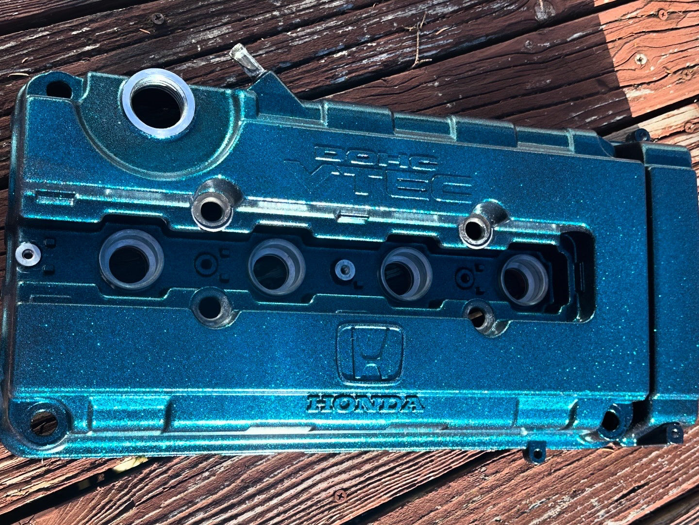 Honda / Acura B Series VTEC Valve Cover in Teal Green Flake