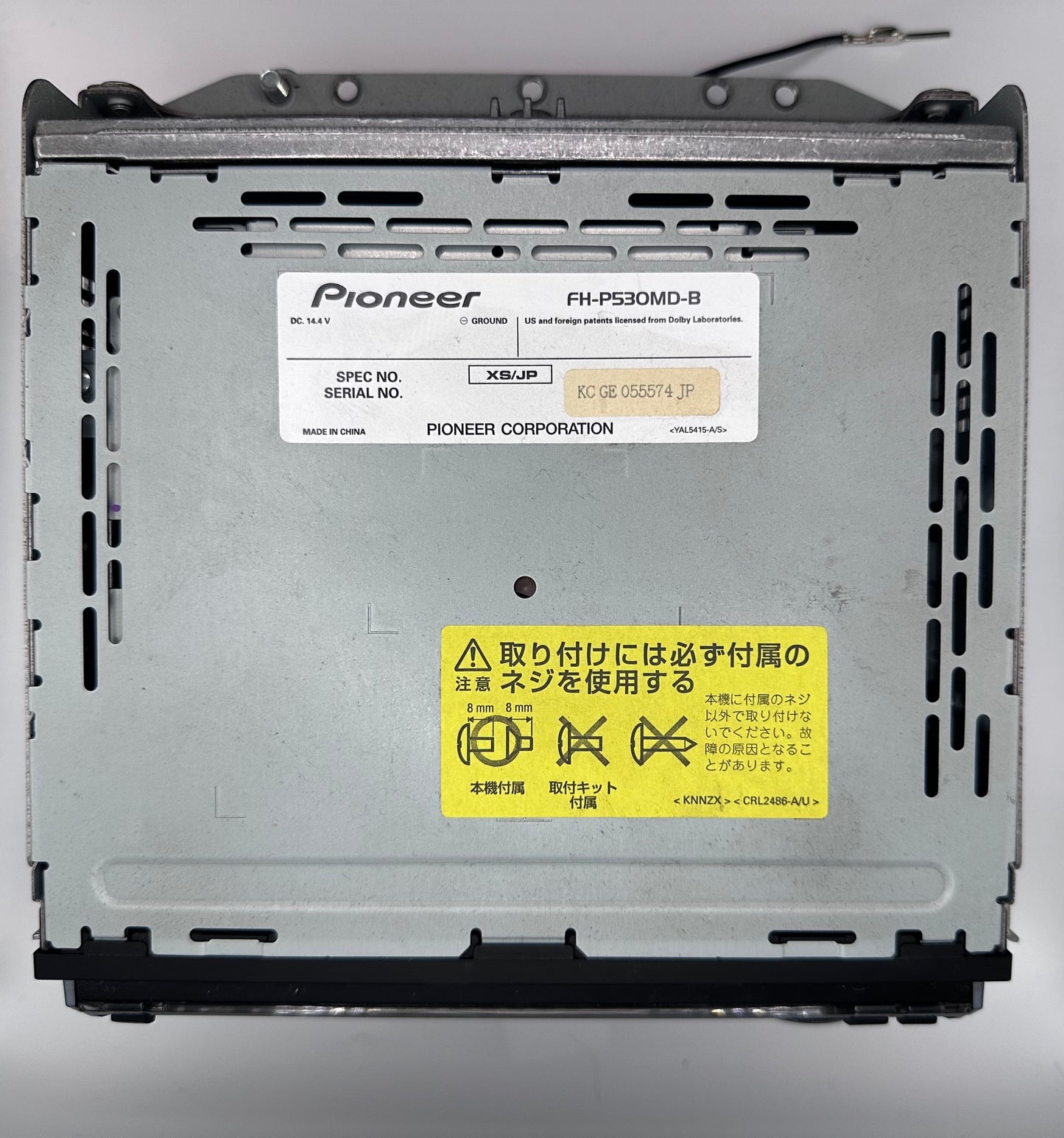 Carrozzeria Pioneer FH-P530MD-B CD Mini Disc Deck